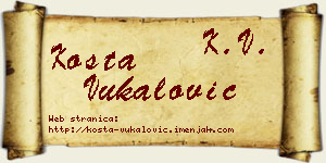Kosta Vukalović vizit kartica